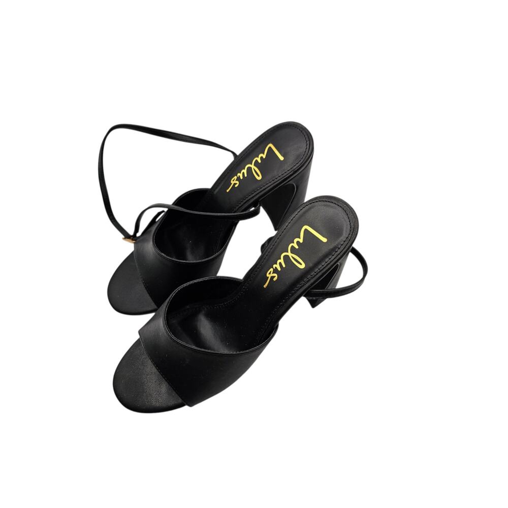 Lulus Womens Sz 6.5 Black Sculpted Heel Sandals - High Heel Sandals - Picture 3 of 6
